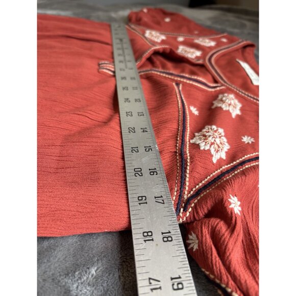 Abercrombie & Fitch Women's Floral Embroidered Shift Dress Size S Rust Orange - Picture 9 of 10